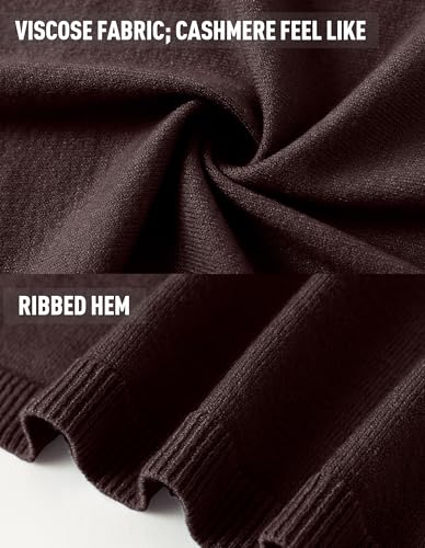 PULI Women's Versatile Knitted Shawls Scarf Poncho Sweater with Buttons Lightweight Spring Summer Fall Wraps - color: A-chocolate Brown