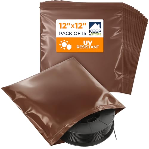 12"x 12" UV Protective Amber Zip Bags, Pack of 15 - Resealable Light-Blocking Plastic Bags for Packaging Light-Sensitive Products, Heavy Duty 3 mil Thick, Moisture Resistant Storage - size: 12"W x 12"L, style: Pack of 15