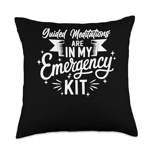 Guided Meditations in Emergency Kit Throw Pillow - size: 18x18