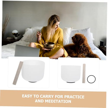 1set Meditation Sound Bowl Stick Chakra Crystal Singing Bowl for Yoga Mindfulness Healing Portable Design for Relief and Deep Meditation