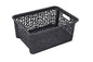 BranQ - Home essential Universal, multifunctional, adjustable storage basket in bamboo design, BPA-free plastic, size L - 12.7 litres, 1 piece, anthracite