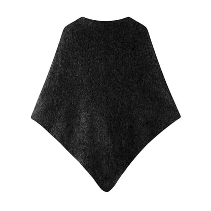 Pashmina Shawl Wraps for Women Knitted Shawls Scarf Solid Color Lightweight Poncho Wrap Tops Fall Winter Clothing - color: Black