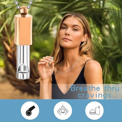 Anxiety Whistle Frequency Healing Devices Mindfulness Breathing Necklace Meditation Stress Relief Tuning Tool Outdoor Emergency Life Saving Tools Jewelry Gift for Women Men