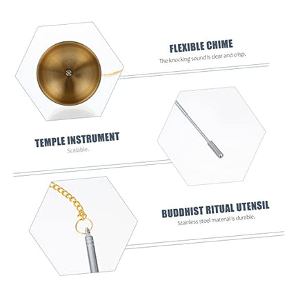Toyvian Telescopic Meditation Sound Chime Handbell Buddhist Instrument for Prayer and Healing Lightweight Compact Design for Temple Rituals and Stress Relief