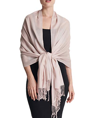 EURKEA Women's Scarf Pashmina Silky Soft Shawls Wraps Stole for Evening, Wedding and Gift - color: Light Camel