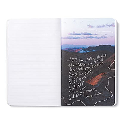 Compendium Softcover Journal - Taste the beauty of the wild. – A Write Now Journal with 128 Lined Pages, 5″W x 8″H - color: Wild Ocean Blue