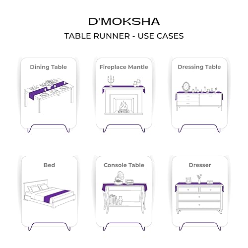 Luxe Shine™ by D'Moksha Emerald Green Table Runner 120 Inches Long, Elegant Silk Table Runner, Machine Washable, 14 x 120 Inch for Dresser, Dining- Summer, Father's Day - color: Emerald Green, size: 14 X 120 Inch