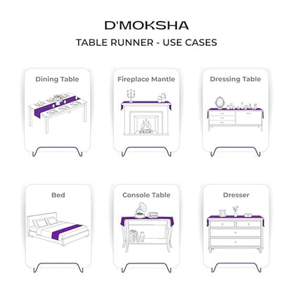 Luxe Shine™ by D'Moksha Emerald Green Table Runner 120 Inches Long, Elegant Silk Table Runner, Machine Washable, 14 x 120 Inch for Dresser, Dining- Summer, Father's Day - color: Emerald Green, size: 14 X 120 Inch