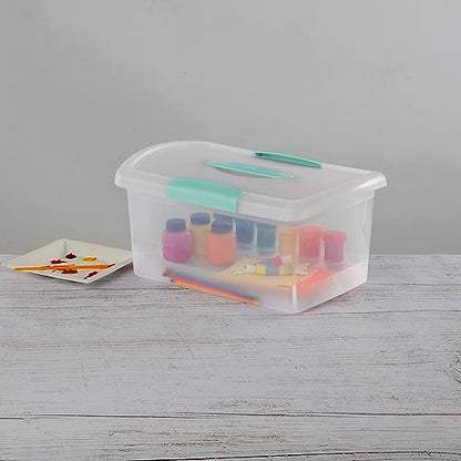 Sterilite 6 Pack Stackable Storage Bin with Latch Lid, Medium Nesting ShowOffs, Clear - size: Medium, style: 6 Pack