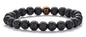 Men Women 8mm Tiger Eye Stone Beads Bracelet Elastic Natural Stone Yoga Bracelet Bangle - color: Lava Tiger Eye-21003