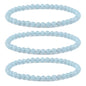 Justinstones Gem Semi Precious Gemstone 3pcs 4mm Round Beads Stretch Bracelet 6.5 Inch Unisex - color: Angelite