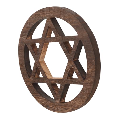 HOOTNEE Wooden Star Altar Decor Carving for Rituals Retro Style Ceremony Ornament for Home Decoration and Spiritual Practices Versatile Mat for Altar Wall Art