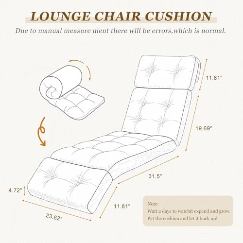 Outdoor Chaise Lounge Chair Cushion 75.1 x 23.6 x 4.7in, Waterproof Replacement Cotton Patio Thickened Pool Lounge Chair Cushion with Ties for Patio Outdoor Furniture, Tropical Night - color: Blue Leaves