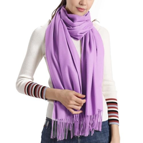 Pashmina Scarf and Shawl - Soft Women Pashminas Wrap for Wedding Evening Party dresses - color: O#. Lavender