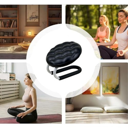 Mindfulness Meditation Stool - Prayer Kneeler Seat, Soft Sturdy Cushion Design, Comfortable Portable Support, Lightweight Easy Carry Function, Excellent Relaxation Tool, Ideal Office Zen Use - color: Black