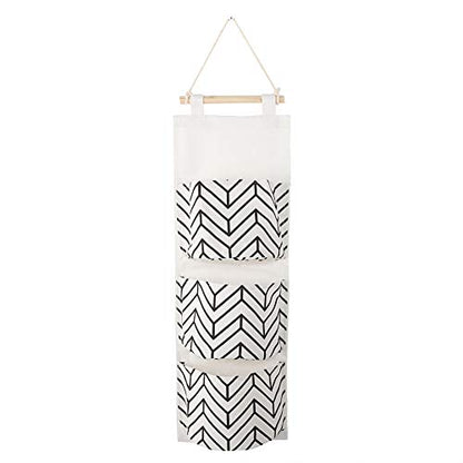 Cotton Linen Hanging Wall with 3 Pockets for Entryway, Bedroom, and Dorm Room Storage – Space-Saving Solution for Keys, Phones, and Daily Essentials