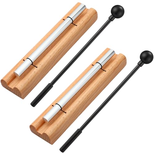2 Set Hand Chimes for Classroom Meditation Chimes Bells Classroom Management Tools Instrument with Mallet for Meditation Yoga Prayer Teacher School(Single Tone,Black) - color: Black