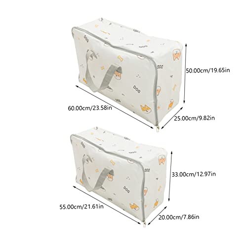 2pcs Large Capacity Oxford Fabric Storage Bags Portable Pouches for Clothes and Blankets Medium Extra Large Home and Travel Organization