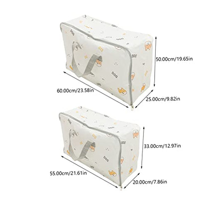 2pcs Large Capacity Oxford Fabric Storage Bags Portable Pouches for Clothes and Blankets Medium Extra Large Home and Travel Organization