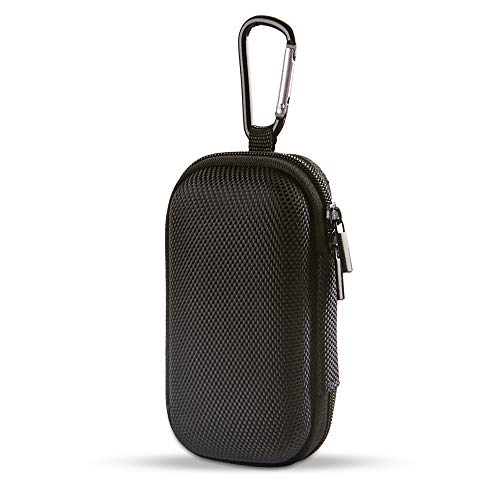 Portable Hard EVA Case, Hootek Protective Hard Shell Travel Carrying Case Bag with Dual Zipper and Metal Carabiner for MP3 Players, USB Cable, Earphones, Memory Cards, U Disk, Lens Filter, Keys, Coins