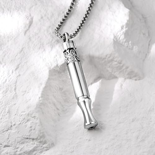 Anxiety Relief Pendant Mindfulness Breathing Necklace - Essential Oil Diffuser & Personal Inhaler Aromatherapy Necklaces for Women & Men (Steel) - color: Steel