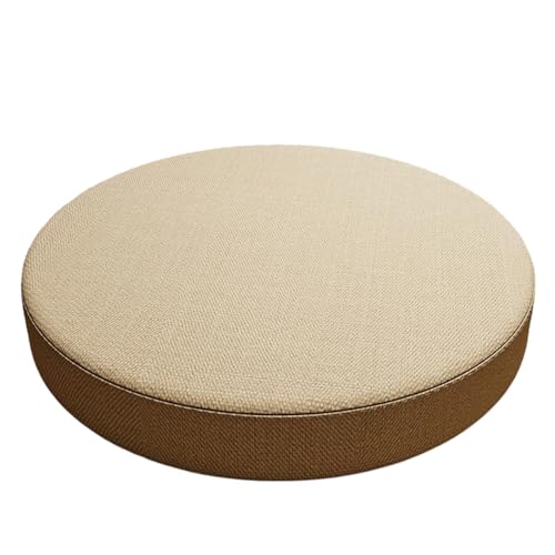 Round Linen Texture Meditation Floor Cushion Non-Slip Thick Floor Seat Pillow Cushion for Yoga, Tatami, Fireplace, Living Room, Beige 02, 23.6" L x 23.6" W x 3.1" H - color: Beige 02, size: 23.6"L x 23.6"W x 3.1"H