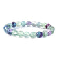 Justinstones Gem Semi Precious Gemstone 8mm Round Beads Stretch Bracelet 7 Inch Unisex - color: AA Clear Fluorite