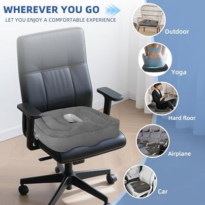 Sondor Travel Cushion,Air Seat Cushion,Evolution Cushion Portable & Lightweight Inflatable Seat Cushion - Ideal for Airplane Chairs, School Bleachers, Stadium Seats, and Wheelchairs (Gray) - color: Gray