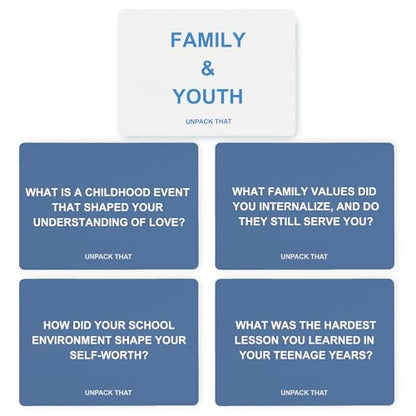 UNPACK THAT Self-Exploration Card Deck Personal Growth Cards - 100 Deep Questions for Self-Discovery, Mindfulness & Emotional Healing | Journal Prompt, for Her
