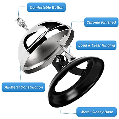 Yexiya 48 Packs Call Bell 3.35 Inch Diameter with Metal Anti-rust Construction Service Bell for Hotels, Schools, Restaurants, Reception Areas, Hospitals, Warehouses