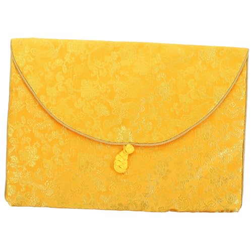 Buddhist Scriptures Storage Bag Embroidered Brocade Pouch for Jewelry and Small Accessories Medium Size Drawstring for Home and Travel