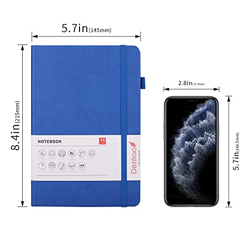 Lined Journal Notebooks with Pen Loop, Hardcover Notebook Journal for Work, 100Gsm Premium Thick Paper with Inner Pocket, Medium 5.7"x8.4", （Blue, Ruled） - color: Blue