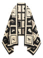 Women's Reversible Pashmina Shawl Wrap for Women Big Scarf Holiday Gifts - color: Black-cream