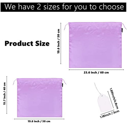 2 Pack Dust Bags for Handbags Silk Dust Cover Bag for Handbags Purses Shoes, Dustproof Drawstring Bag Travel Storage Pouch (Purple) - color: Purple