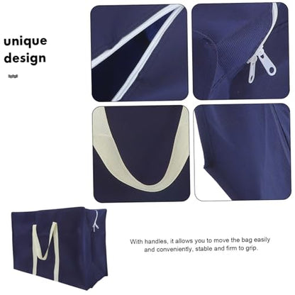 Large Capacity Storage Bag for Moving and Travel Durable Non Woven Space Saving for Blankets and Clothes Convenient Zippered Design for Camping and Closet Organization Navy Blue