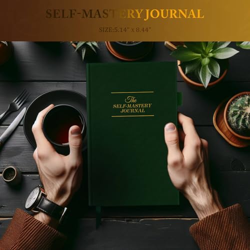 Self-Mastery Journal for Men & Women - Gratitude Journal for Daily Reflection, Mindfulness, and Self-Care - Guided Manifestation Journals - Inspirational Goal Journals with Pen Holder (Dark Green) - color: Dark Green