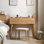 Small Vanity Desk, Solid Wood Dressing Table with Drawer Divider, Study Desk and Vanity Desk for Bedroom, 18" D x 31" W x 32" H - color: Ash Wood-natural, size: 32" W