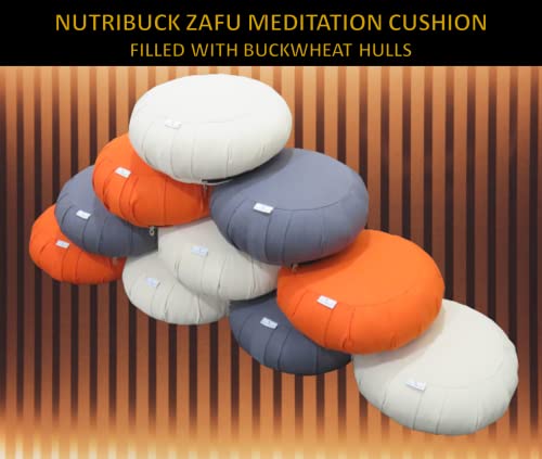 NutriBuck® Buckwheat ZAFU Meditation Cushion Filled with Buckwheat Hulls (Orange)