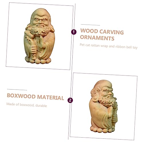 Bodhidharma Wooden Statue Hand-Carved Huangyang Wood Ornament for Zen Decor Meditation Space and Spiritual Home Decoration