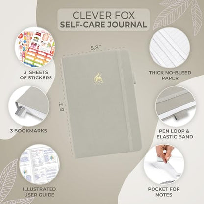 Clever Fox Self-Care Journal – Daily Reflection Notebook – Mental Health & Personal Development Planner, Meditation & Mood Log, A5 (Foggy Alps) - color: Foggy Alps, size: A5 (5.8'' x 8.3'')