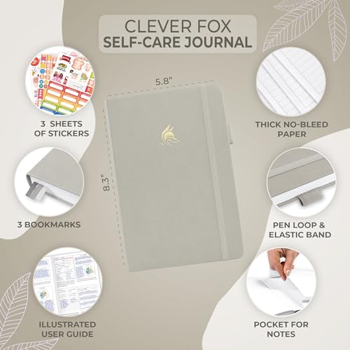Clever Fox Self-Care Journal – Daily Reflection Notebook – Mental Health & Personal Development Planner, Meditation & Mood Log, A5 (Foggy Alps) - color: Foggy Alps, size: A5 (5.8'' x 8.3'')