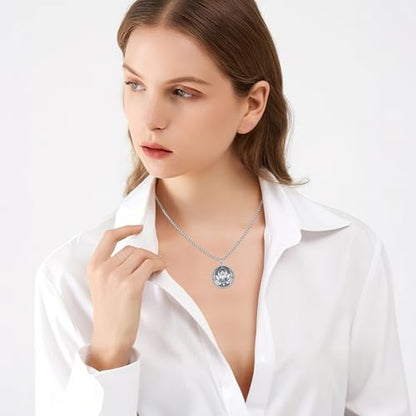 Evil Eye Necklace for Women 925 Sterling Silver, Protection Necklace with Blue Evil Eye Charm, Evil Eye/Lotus Pendant Jewelry, Birthday Christmas Gifts for Her - style: Lotus Evil Eyes 10