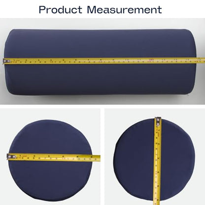 Neck Roll Pillow for Neck Pain Relief - Memory Foam Neck Support Pillow for Bed | Round Neck Pillow for Sleeping, 15.7 * 6 * 6inch ((Navy-Blue)