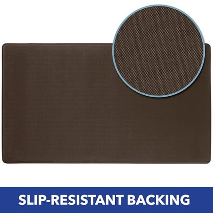 Home Dynamix SoHome Cozy Living Friends and Family Gather Eucalyptus Floral Anti-Fatigue Kitchen Mat, Grey/Yellow, 17.5"x30" - color: Grey/Yellow, size: 30"L x 17.5"W x 0.5"Th