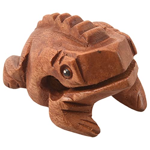 2X Carved Croaking Wood Percussion Musical Sound Wood Frog Tone Block Toy