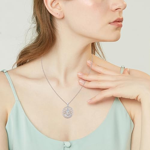 Lotus Necklaces for Women 925 Sterling Silver 7 Chakra/Yin Yang Pendant Necklace Spiritual Lotus Jewelry Birthday Yoga Gifts - style: Yoga-Lotus Chakra