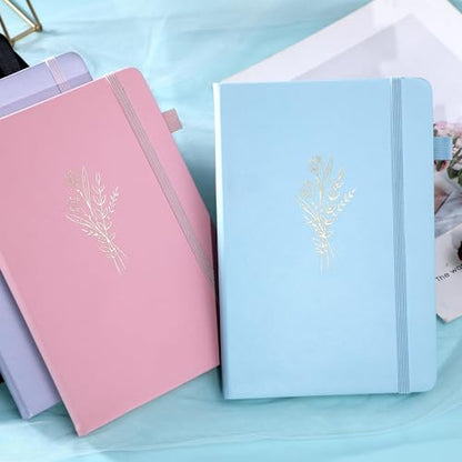 MINICAGIE Lined Journal Notebook for Women Cute Leather Journals for Writing Aesthetic Floral Diary 192 Pages A5 Hardcover Journaling Notebooks with Pen Loop - color: Purple2