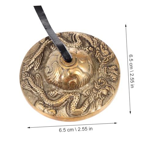 FRCOLOR Brass Cymbal Bell Tibetan Buddhism Percussion Instrument Small Handheld Yoga Meditation Bell for Relaxation and Spiritual Practice