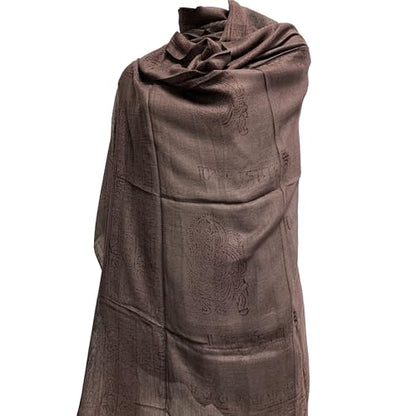 Indian Ganesh Om Meditation Yoga Altar Cloth Prayer Shawl Scarf (Dark Brown)