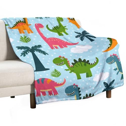 Soft All Seasons Blanket, Soft Cozy Flannel Blanket, Fashion Room Decor Sofa Couch Cover Cute Funny Cartoon Dinosaurs Sky Blue - color: Color299, size: 30"x40"